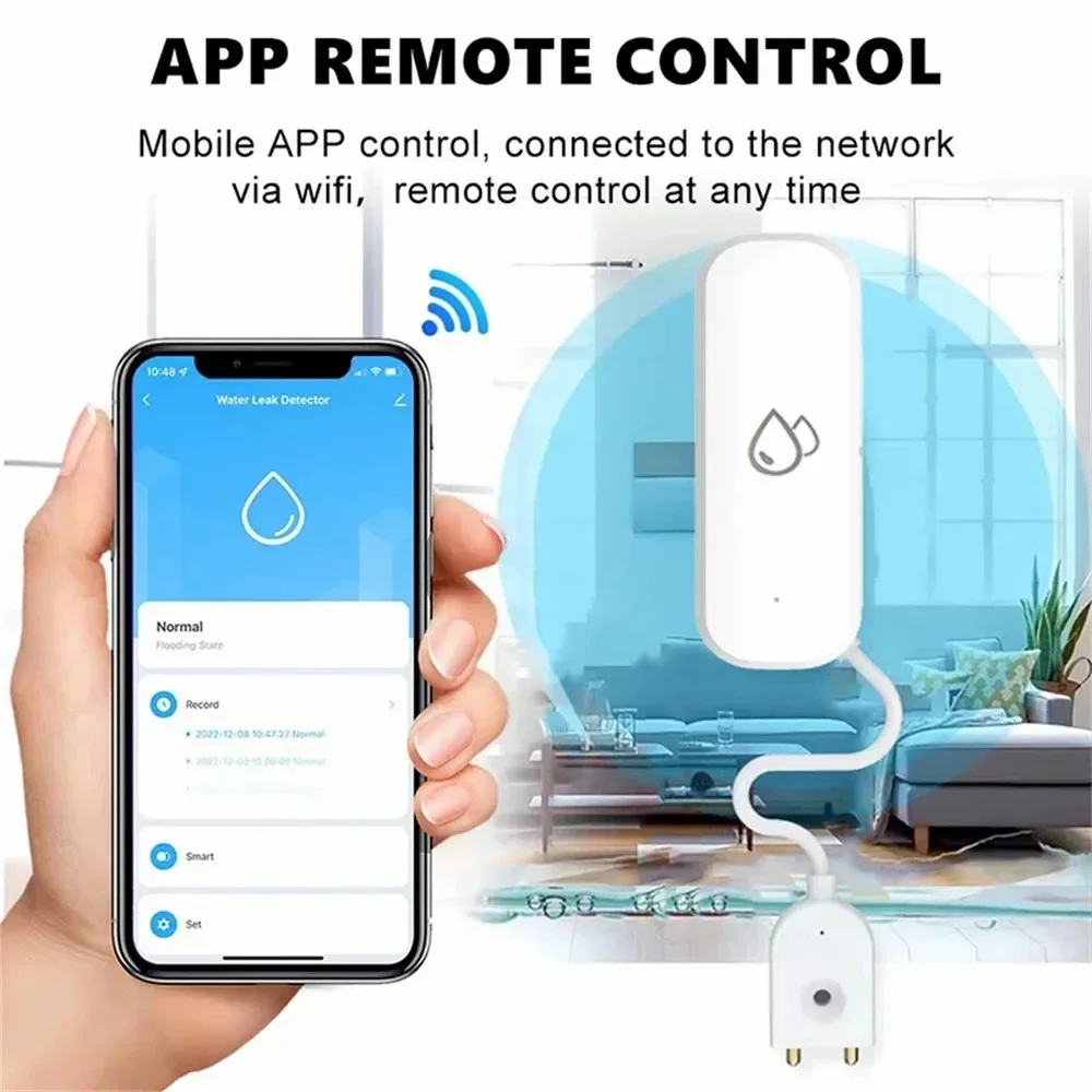 Tuya WiFi/ZigBee Water Sensor Leakage Alarm Flood Leak Detector Smart Home APP Remote Control Smart Home Security Protection