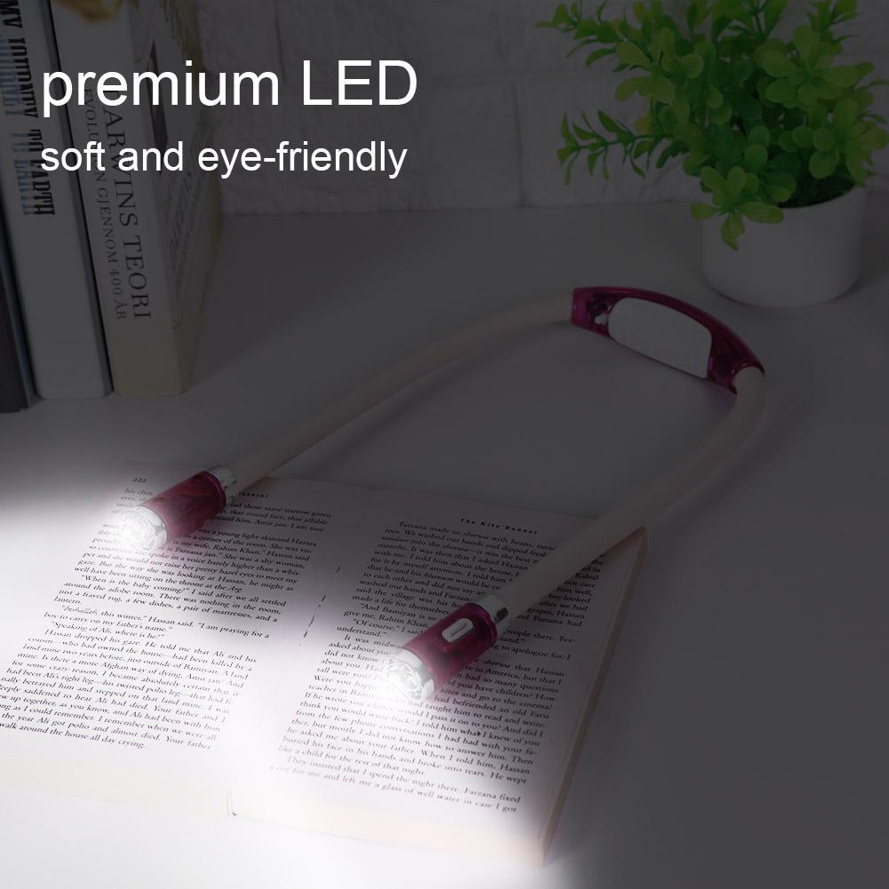 Flexibele Hals Opknoping LED Knuffel Handen Gratis Verstelbare Bendable Lamp Night Reading Breien boek leeslamp