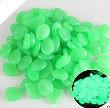 50Pcs Glow In The Dark Tuin Steentjes Glow Stones Rocks Voor Loopbruggen Tuinpad Patio Lawn Yard Decor lichtgevende Stenen: Blauw