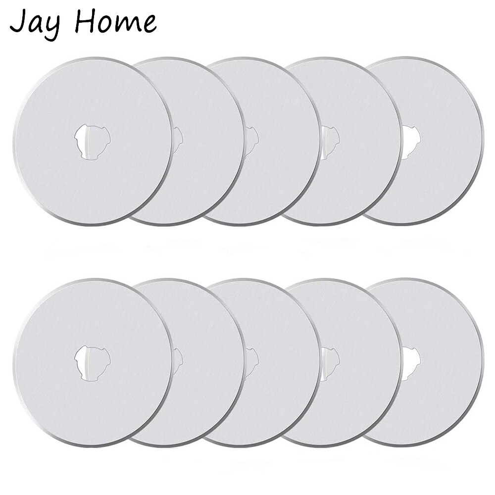 10Pcs 45mm Rotary Cutter Blade Quilting Fabric Paper Leather Rotary Cutters Replacement Blades with Storage Case Sewing Tools: 10Pcs