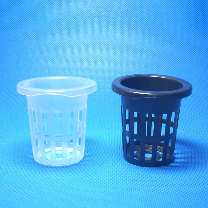 50Pcs Planten Mand Plastic Hydrocultuur Groente Planten Mand Grondloze Teelt Planten Blauw Cup Wortel Fixer