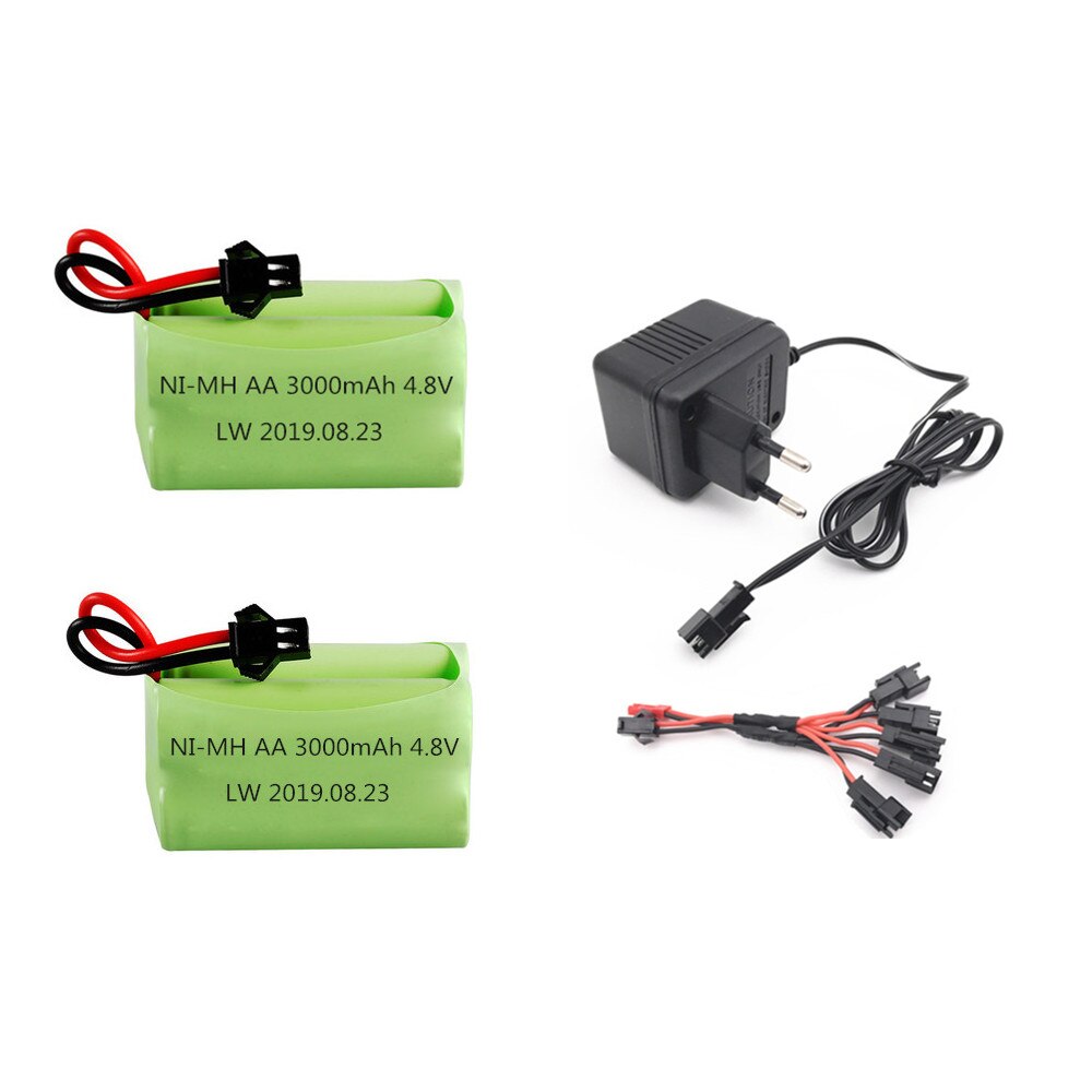 4.8 V 3000 Mah Batterij En Oplader Voor Rc Speelgoed Auto 'S Tanks Robots Boten Guns 4 * Aa 4.8 V 2400 Mah Oplaadbare Batterij: Goud