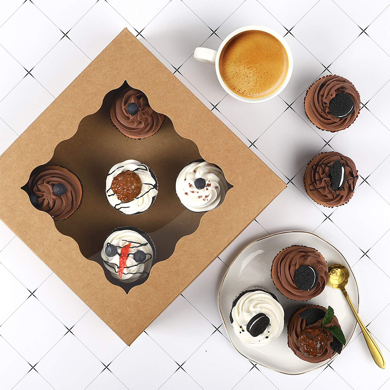 30 Stück 2 Aufkleber 10*10*2,5 in Torten schachteln mit Fenster zurück kästen Gebäck boxen für Kuchen, Gebäck Pralinen Cupcakes