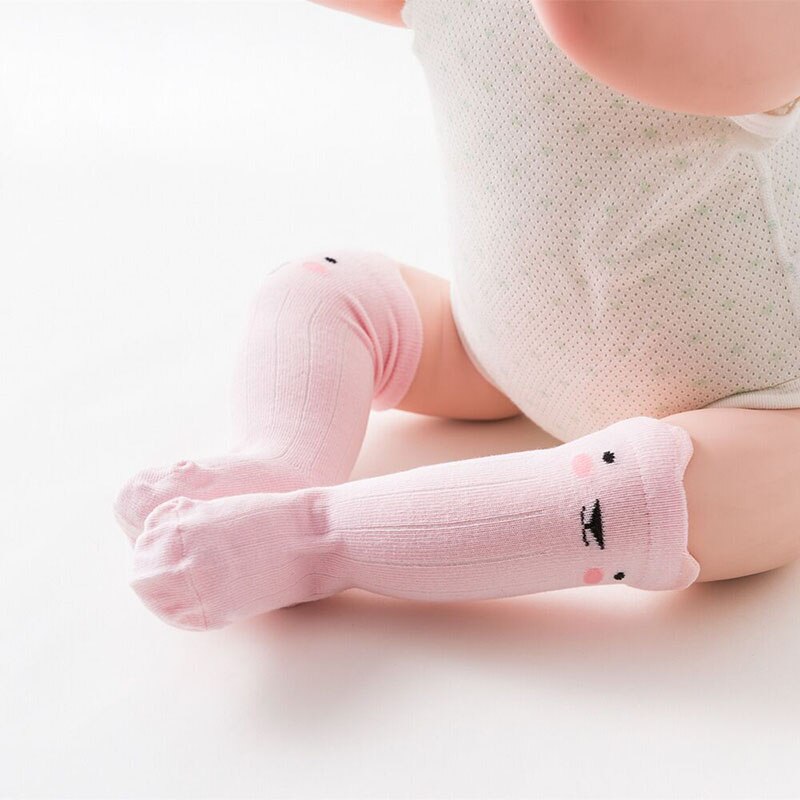 Cartoon Cute Baby Socks Bear Animal Kids calzini lunghi in cotone Toddler Boys Girls calzini alti al ginocchio scaldamuscoli 1-3 anni: pink cat