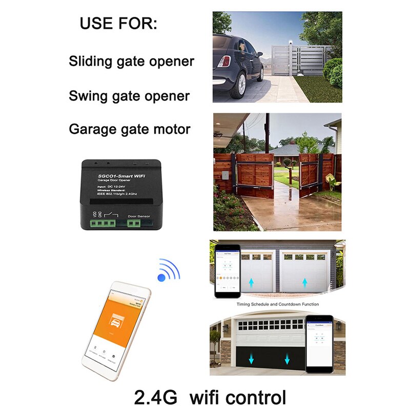 Newest Release Garage Door Opener Receiver Wifi Smart Receiver Use for Swing Sliding Gate Opener TX Car