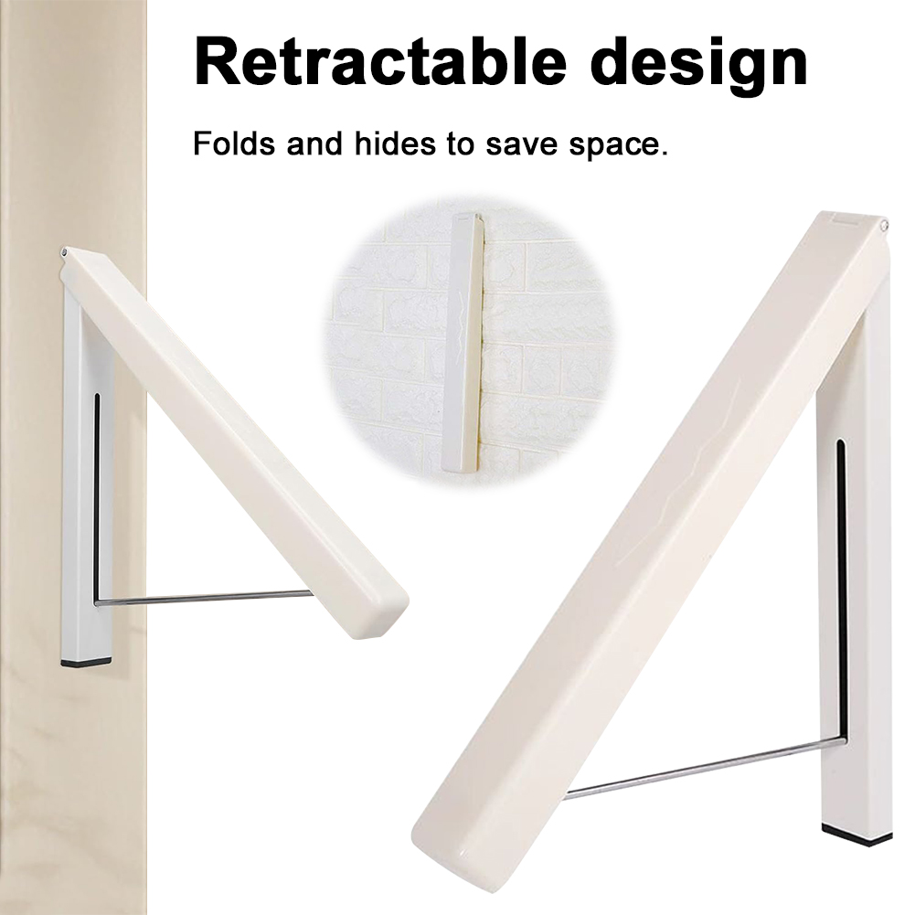 Colgador de ropa plegable, perchero oculto de Metal para almacenamiento de ropa, con perforación Invisible, para lavandería y baño
