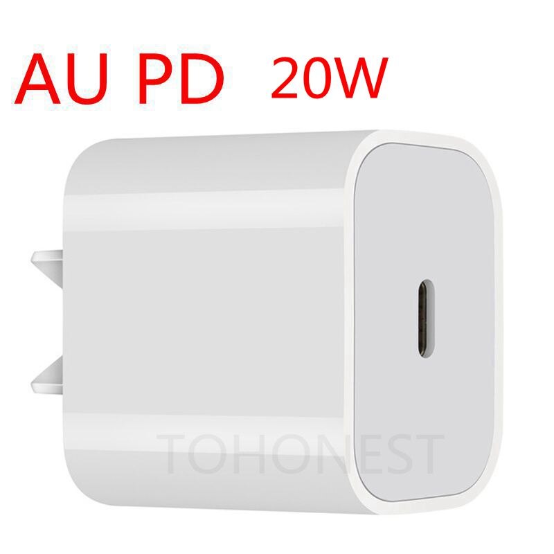 18W PD USB Typ C Schnelle Ladegerät Adapter Für iPhone 11 Profi XR X Xs Max 12 Mini Schnelle PD ladegerät Hafen EU uns UK AU Stecker Reise Zauberstab: 20W AU