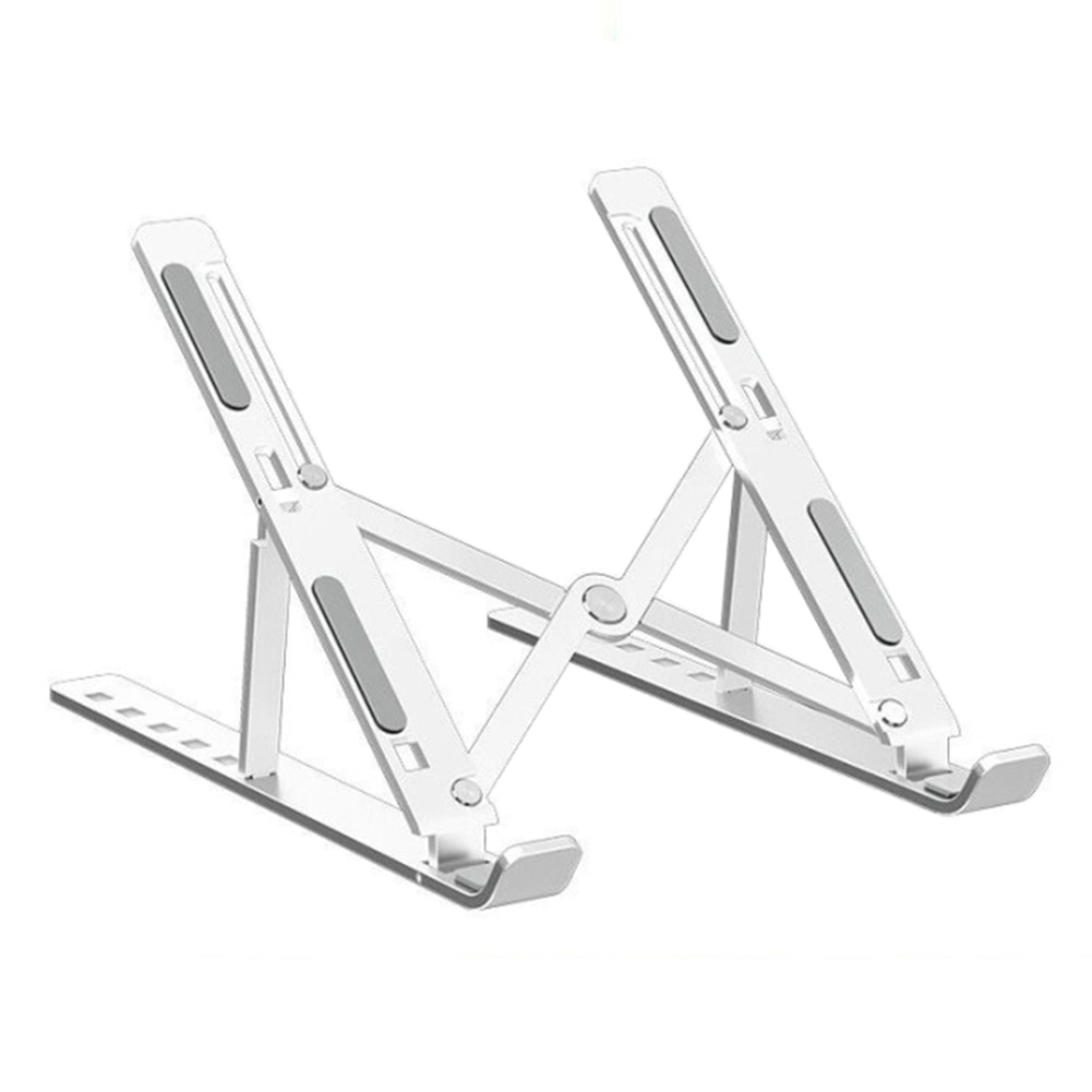 Soporte plegable de aleación de aluminio para ordenador portátil, soporte de 6 engranajes de altura ajustable para Notebook, PC, soporte de escritorio, soporte de refrigeración para ordenador portátil: A