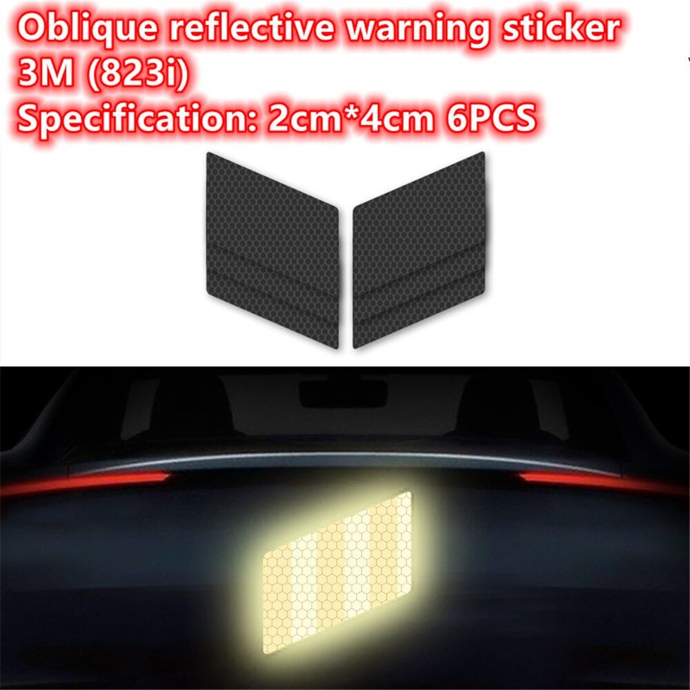 Cinta reflectante negra de 3M, pegatina adhesiva de grado de diamante, de seguridad, cinta de advertencia para bicicleta, automóviles, motocicleta, estilo de coche: 2cmX4cm