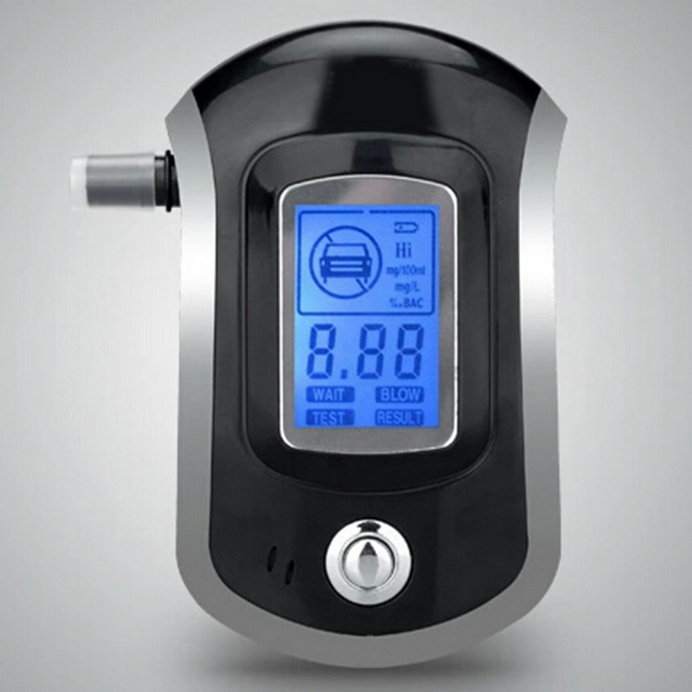 100%  digital ånde alkohol tester lcd respirator analysator 5 mundstykke høj følsomhed hurtig respons  at6000