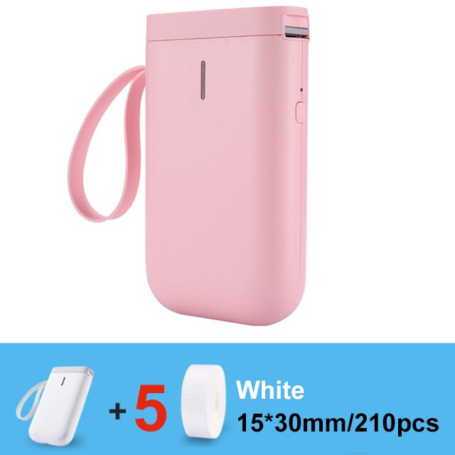 Wireless label printer Portable Pocket D11 Label Printer Portable BT Thermal Label Printer Home Use Office Fast Printing Printer: Pink 5WhiteLabel A