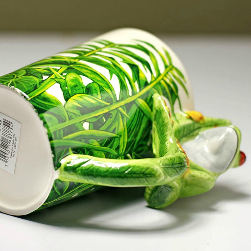300ml Frog Ceramic Mugs 3D Cartoon Cup Hand Drawn Animal Coffee Mug Coffee Cup