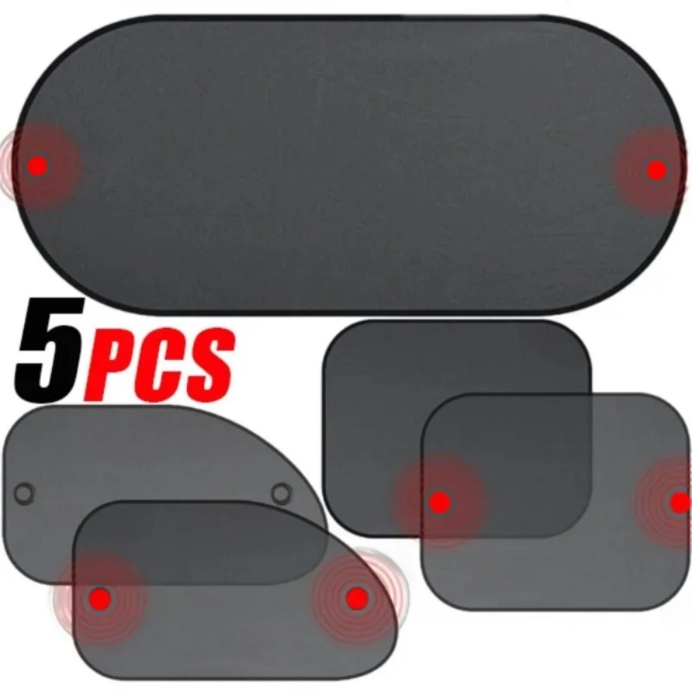 1/5 Stuks Auto Raam Zonnescherm Cover Zon Uv Bescherming Auto Voor Achter Zwart Gordijn Zijde Glas Mesh Zonneschermen Accessoires