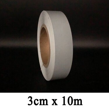 Bande de garniture auto-adhésive en tissu réfléchissant, ruban de bordure pour vêtements, sac de casquette pour la visibilité, utilisation en toute sécurité: 3cmx10m