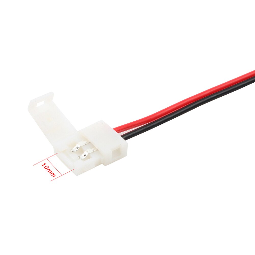 Tira de luces LED con Clip de empalme, 10 piezas, 2 pines, 8mm, 10mm, para SMD 3528, 5050, 5630, Conector de barra de luces: 10mm / 10Pcs