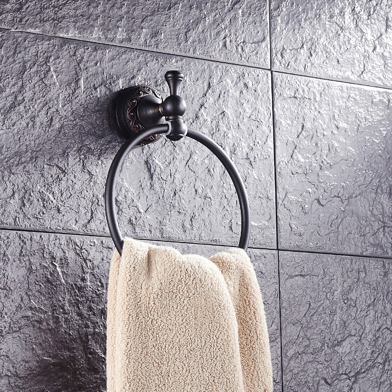Antique Oil Rubbed Bronze towel ring black, Vintage brass towel rings bathroom, Copper Kitchen towel ring holder,