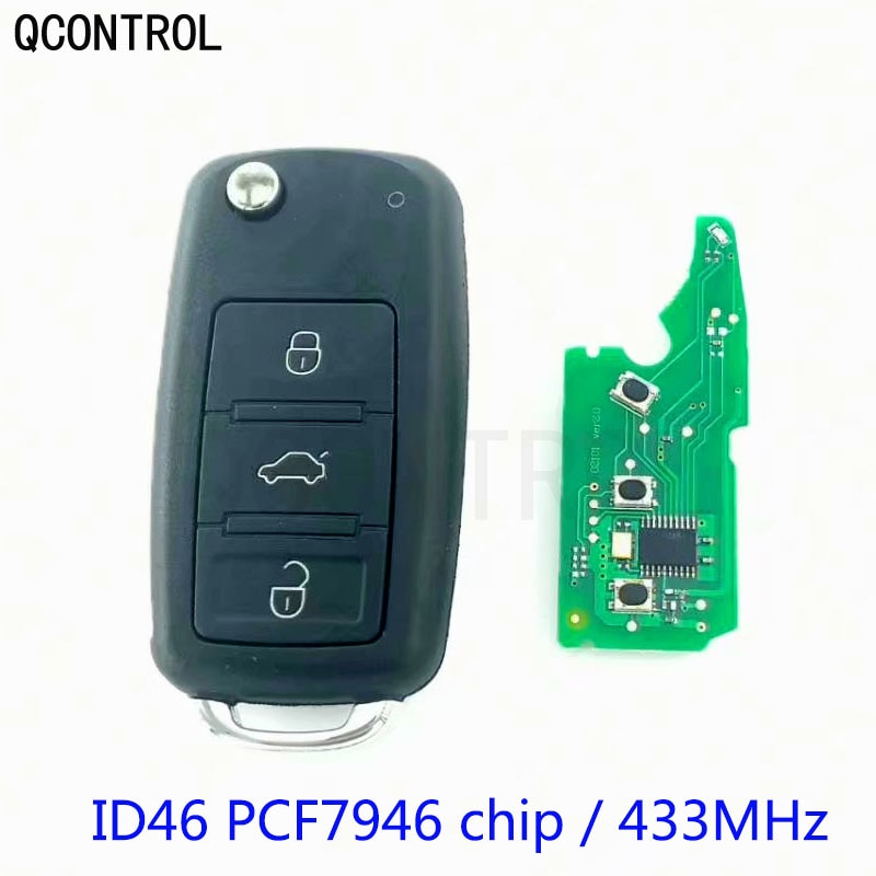 QCONTROL 3 button Remote Key fob 433mhz For VW for Volkswagen Phaeton touareg2002 with PCF7946 CHIP