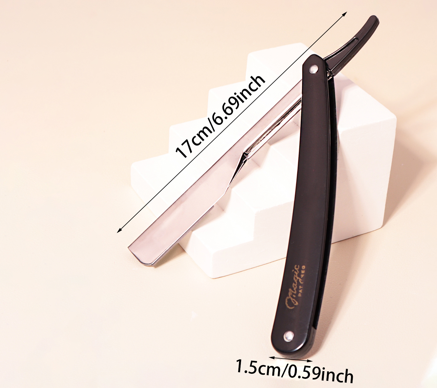 1/2pcs straight edge shaver high-end salon folding men's manual shaver，Special for real hair wigs