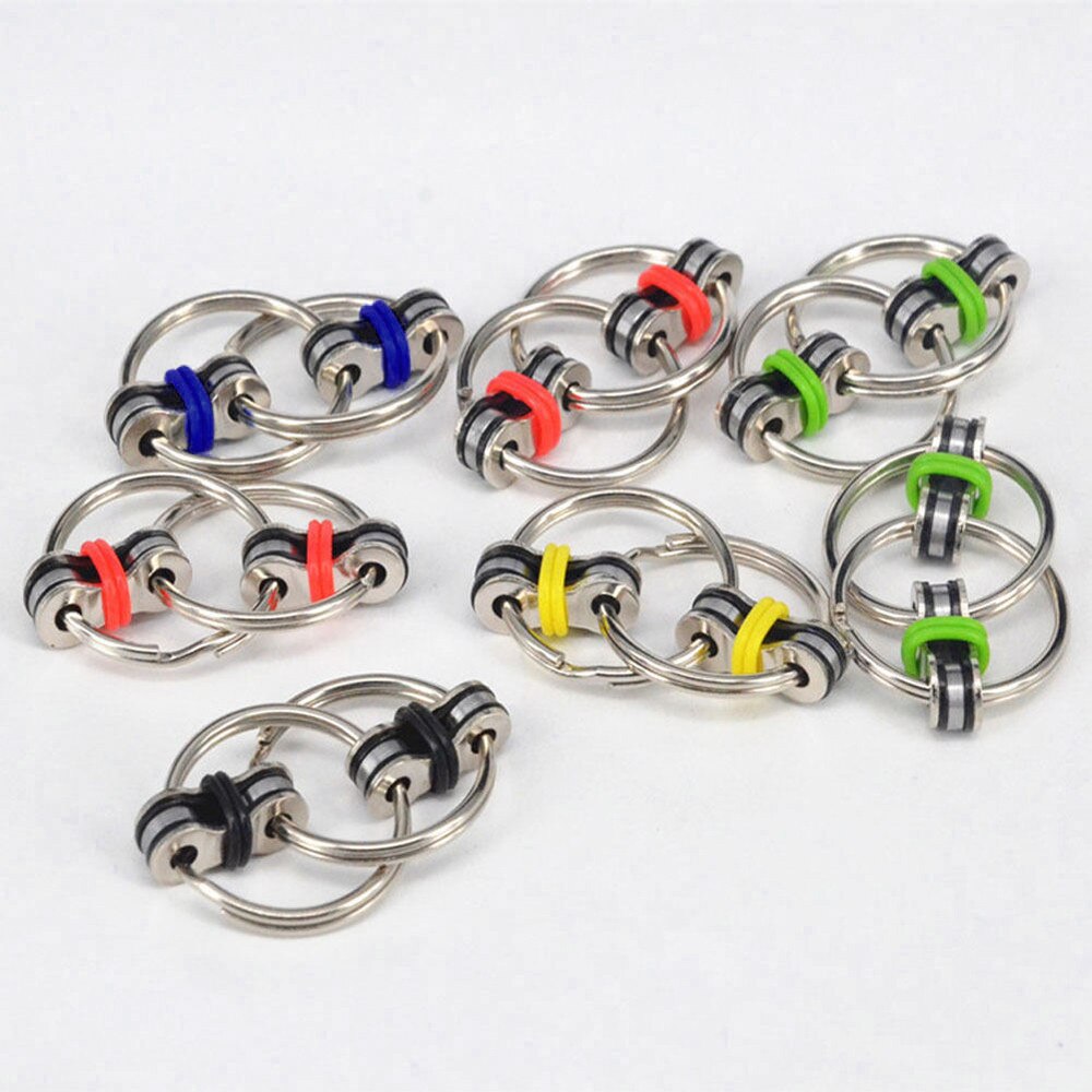 8Pc Metalen Puzzel Keten Fidget Speelgoed Voor Autisme Ketting Fidget Speelgoed Hand Spinner Sleutelhanger Zintuiglijke Speelgoed Stress Verlichten adhd Top Puzzels