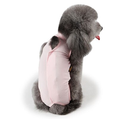 Huisdier Kat Effen Shirt Vesten Clotes voor Hond Puppy T-shirt Katoen Viervoetige Jas Kleding Medische Zorg Wondgenezing Kleding: Roze / S