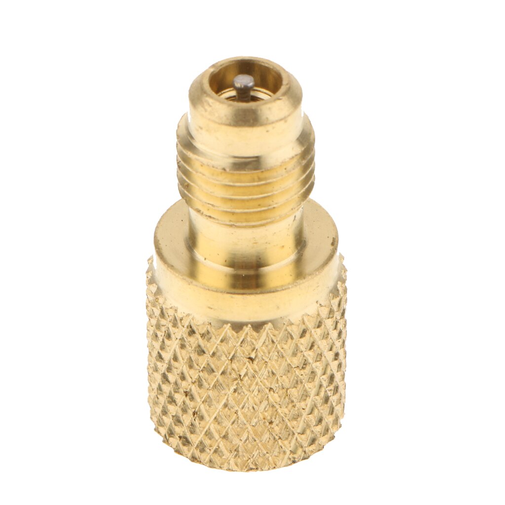 2 PCS R134A Brass Refrigerant Tank Adapter To R12 Fitting Adapter 1/2 ACME Internal 1/4 SAE External Adaptor Valve Core