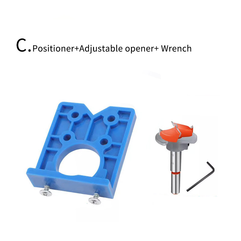 Ensemble de gabarit de perçage de charnière 35mm, Guide dissimulé, localisateur de perçage de trous de charnière, ouvre-trou en plastique pour portes et armoires, positionneur d'installation: Rouge