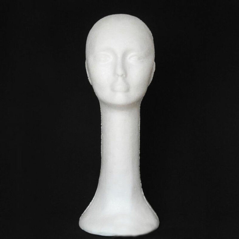 Vrouwelijke piepschuim mannequin mannequin hoofd model hoed bril schuim display mannequin hoofd model pruik hoedenrek displaystandaard
