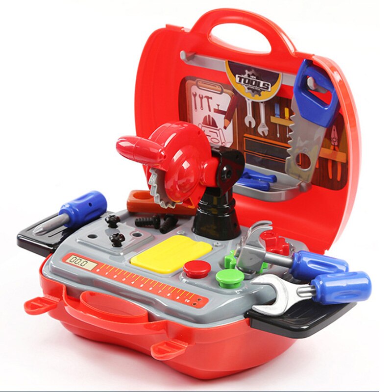 Children Kids Cosplay Construction Tool Box DIY Early Educational Toy Simulation Builders Role Pretend Play Tool Kit