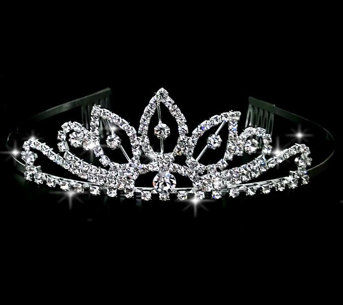 Pearl Inlaid Crowns Tiaras Bridal Wedding Jewelry Accessories Princess Birthday rhinestone Crystal Tiara: 16