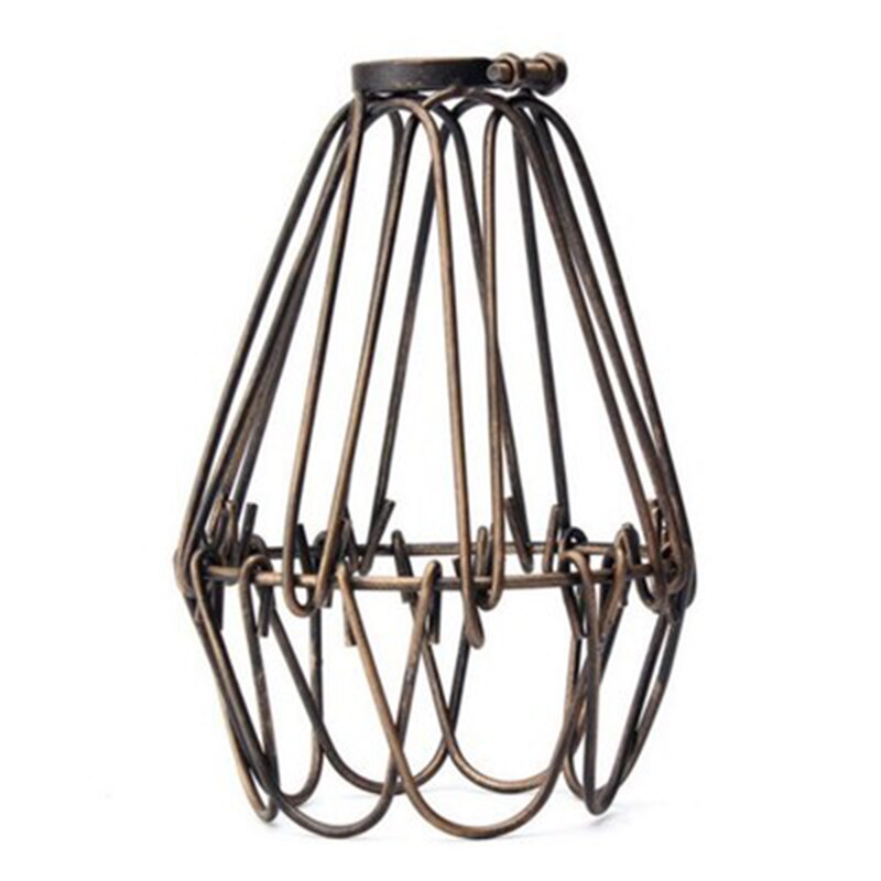 1 styk vintage wire lampe bur gør-det-selv lampeskærm industriel lampe vagt bur lamper skærm klassisk nordisk pære lampe covers skærme: Bronze
