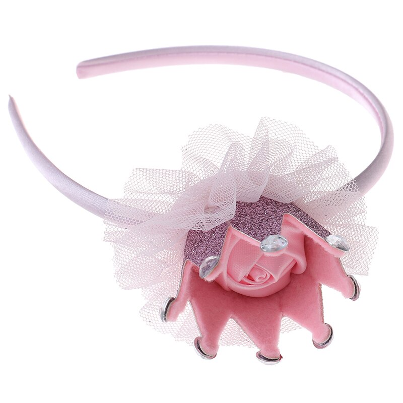 Kinderen Parel Tiara Kroon Haarband Tiara Hoop Voor Haar Sluiting Meisje Hoofdband Hoofdband Haar Sieraden Accessoires: Roze