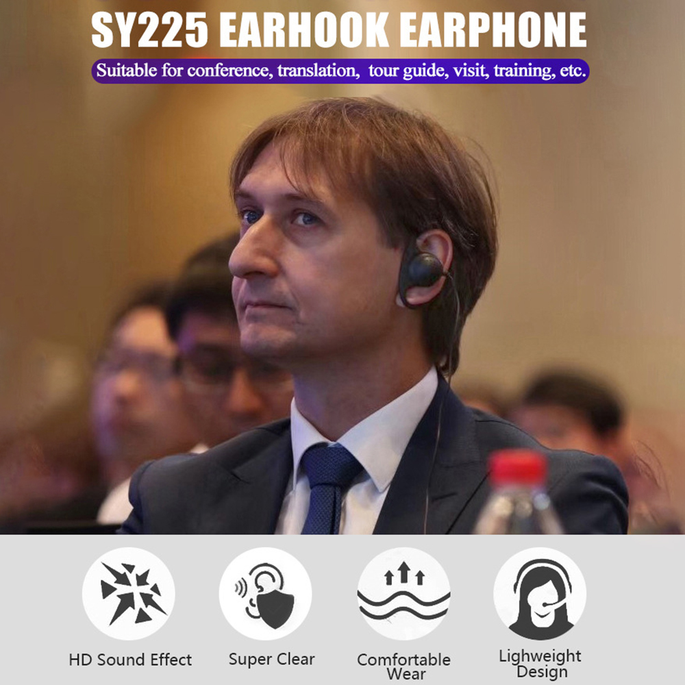 Fone de ouvido intra-auricular com fio, 3.5mm conectores em formato de d, gancho auricular macio, um lado sem microfone, para uso em celulares, laptops, seguranças, polícia e bares.