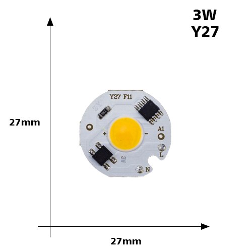 COB chip LED 50W 110V 220V 30W 20W 10W inteligentny IC pasuje do DIY zewnątrz LED światło halogenowe nie ma potrzeby kierowcy: 220V / Y27 3W / Warm White