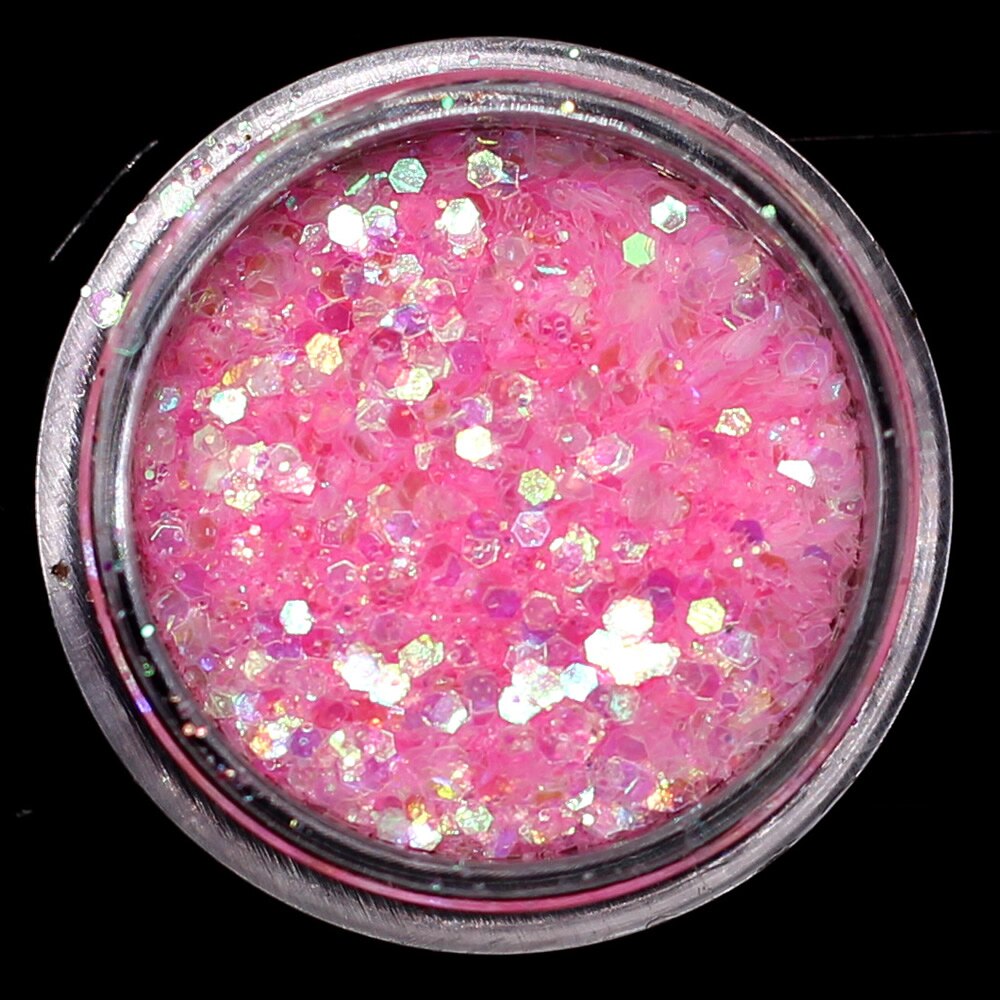 1 pièces AB ongle paillettes paillettes étoile lune coeur ongle Gel rond ongle paillettes holographique Pigment Nail Art décoration m3a505: Bleu