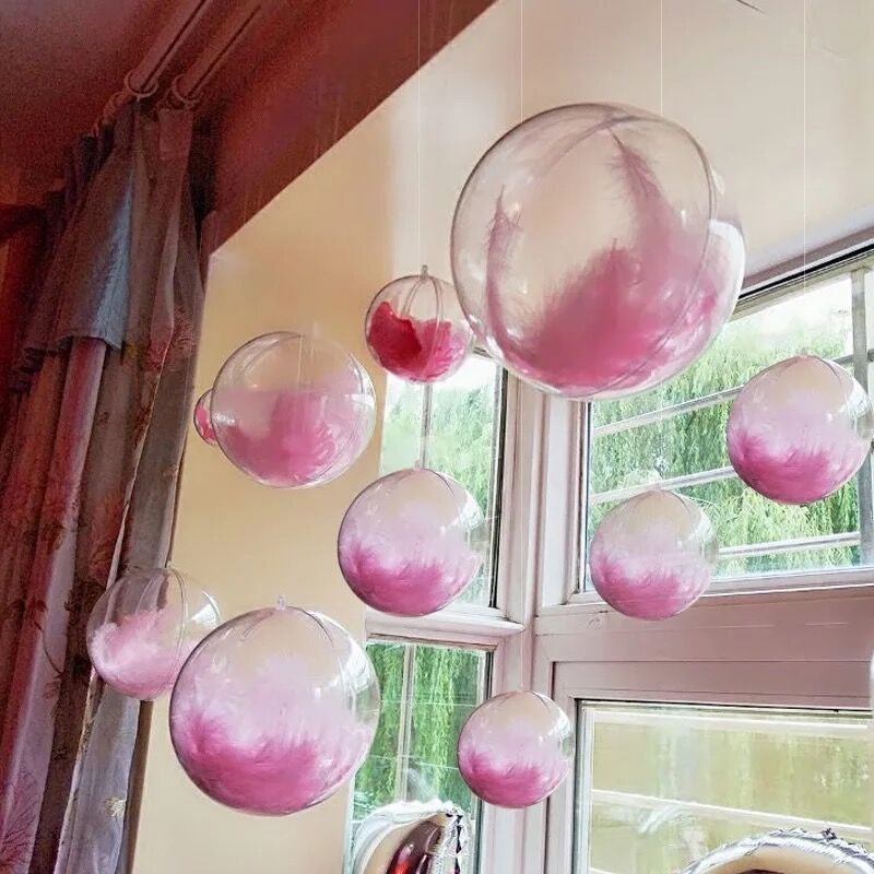 10pcs 4/5/6/7/8/10/12/14cm Acryl Bal clear Plastic Bal Bloem Behoud Container Bonbondoos Holle Bol Opknoping Decor