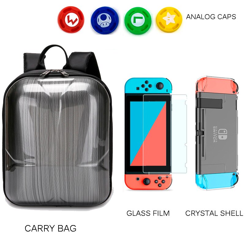 Mochila de almacenamiento con de concha para Nintendo Switch, bolso de hombro con carcasa de consola Nitendos Estuche de transporte, accesorios para Nintendo Switch: packC