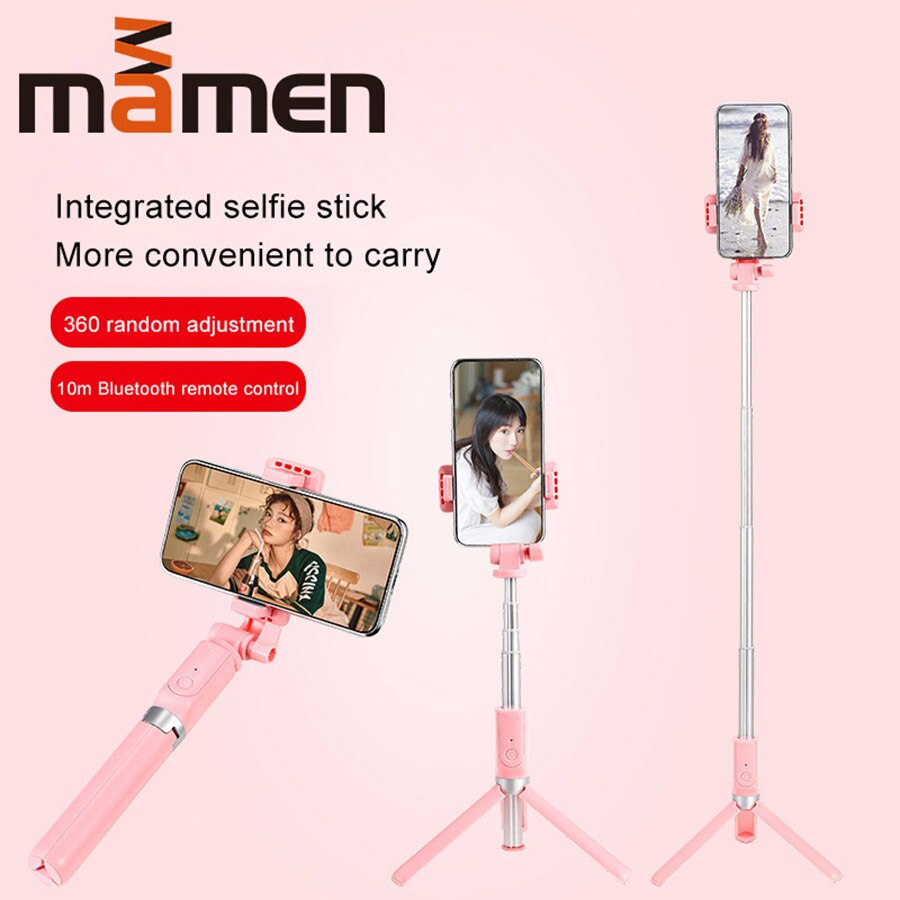 Bastone per Selfie monopiede monopiede pieghevole MAMEN originale Bluetooth con pulsante Wireless otturatore Selfie Stick per iOS/Android/iphone
