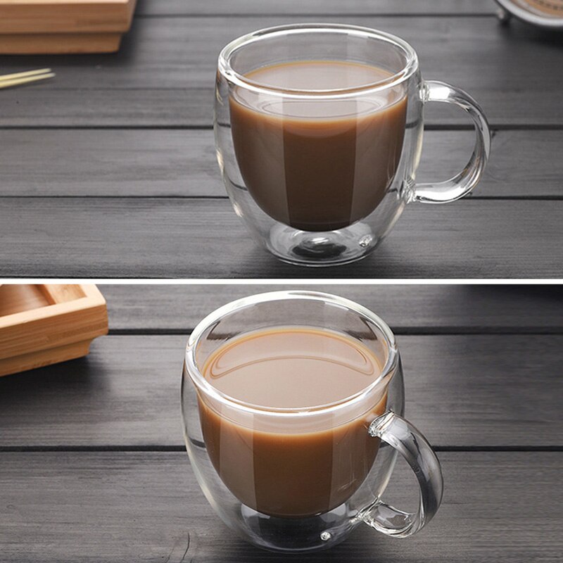 Koffie Kopjes Thee Set Mokken Bier Drinken Kantoor Mok Transparant Drinkware Dubbele Glas Cup D