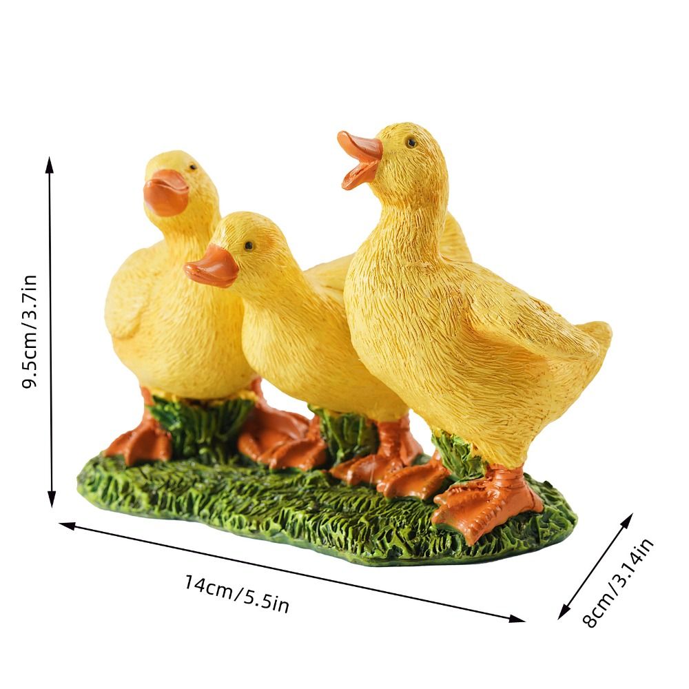 Garden Decor Resin Three Ducks Statue Decorative Cute Ducks Sculpture Cartoon Desktop Ornament