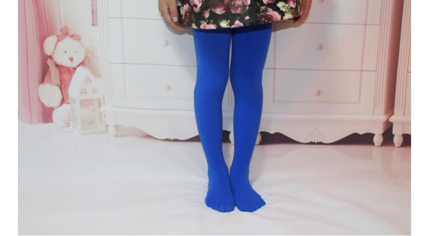 Jambières en velours blanc pour filles | Collants à haute élasticité pour enfants, collants de danse pour écolières, collection printemps/été: Bleu / M 5 to 8year
