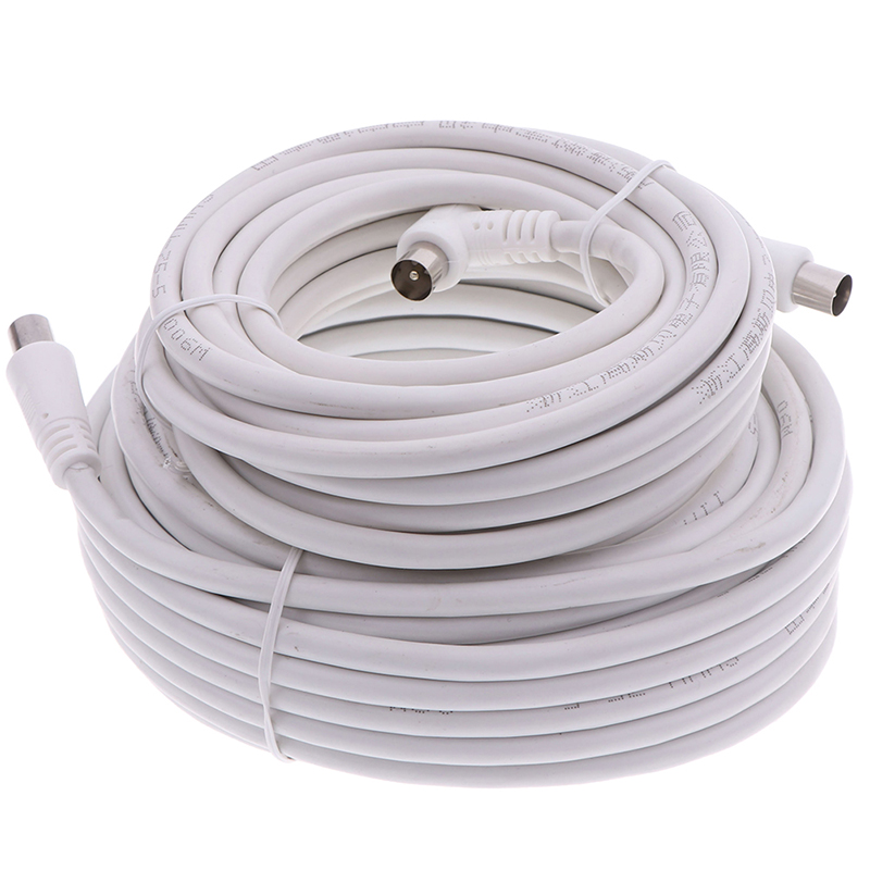 1Pc 5M/10M Pal Male Naar Male Tv Lead Afgeschermde Antenne Coax Kabel