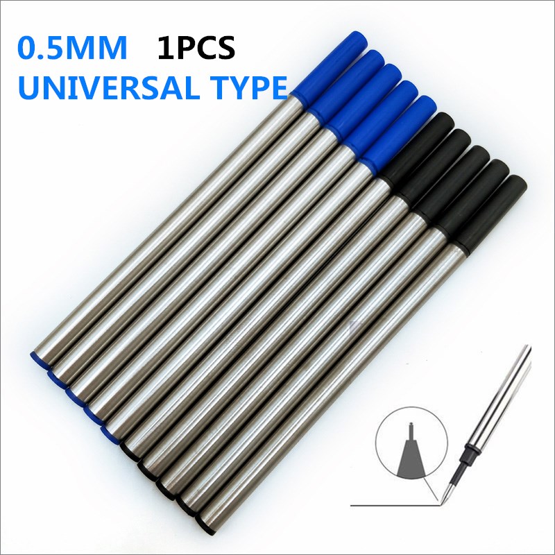 1Pc Geïmporteerd Inkt Pen Vullingen 0.5Mm Water Refill Zwarte Orbs Blauw Metalen Vulling