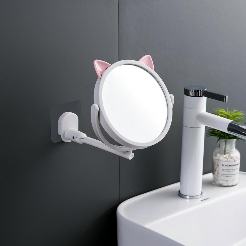 Puch Free Wall-mounted Foldable Small Mirror Bathroom Vanity Mirror Bathroom Toilet Self-adhesive Mirrors