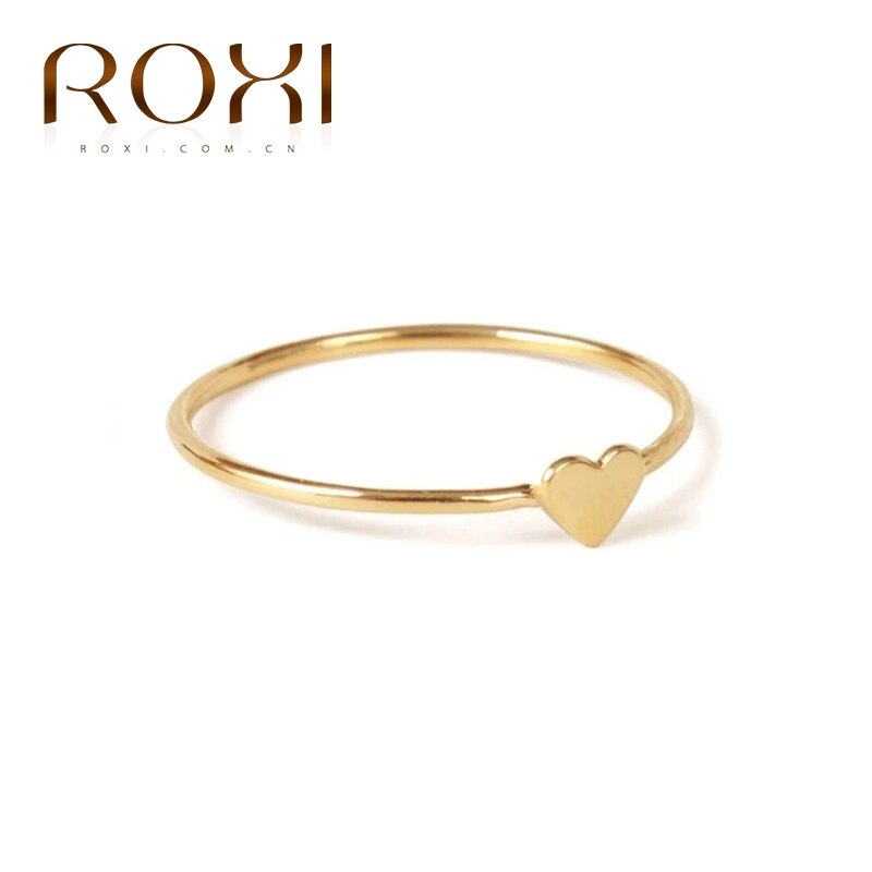 Roxi adorável coração anéis de casamento para mulheres meninas anillos minimalismo bague 925 anel de prata esterlina moda jóias pierscionki