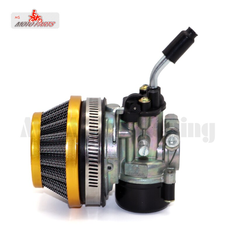 Cor mini dois tempos reequipado carburador do motor com filtro de ar para 49cc 50cc 60cc 66cc 80cc bicicleta motorizada: Gold air carb