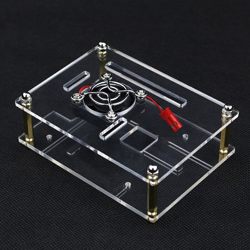 S ROBOT For Raspberry Pi 3/3B+/4 Case Transparent Box Shell Clear Enclosure with Cooling Fan Metal Cover RPI103