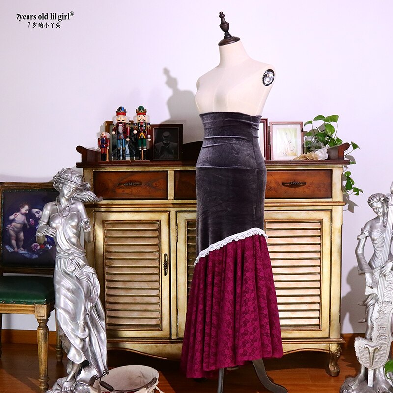 Filles robe espagnole Costume Flamenco velours et dentelle femmes salle de bal valse danse Foxtrot vêtements