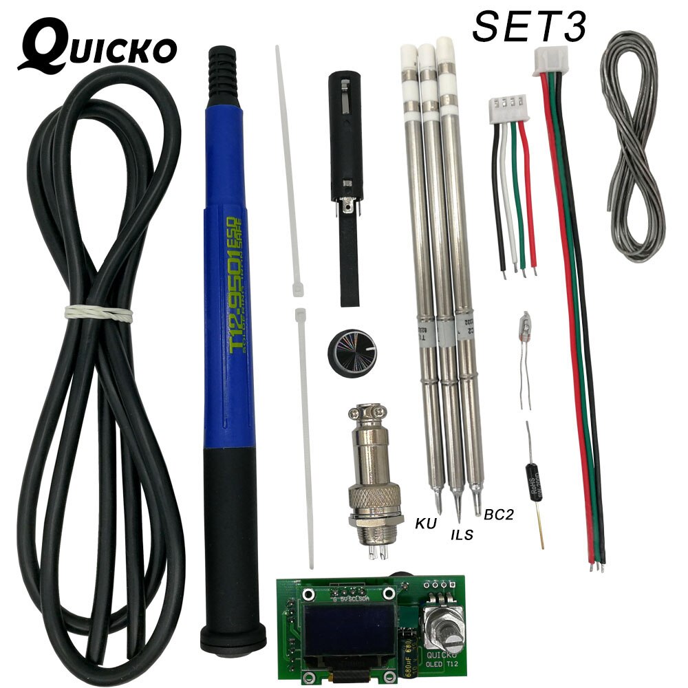 QUICKO Temperature adjust T12 STC OLED Controller Digital Soldering Iron Station welding Display panel Apply to HAKKO T12 tips