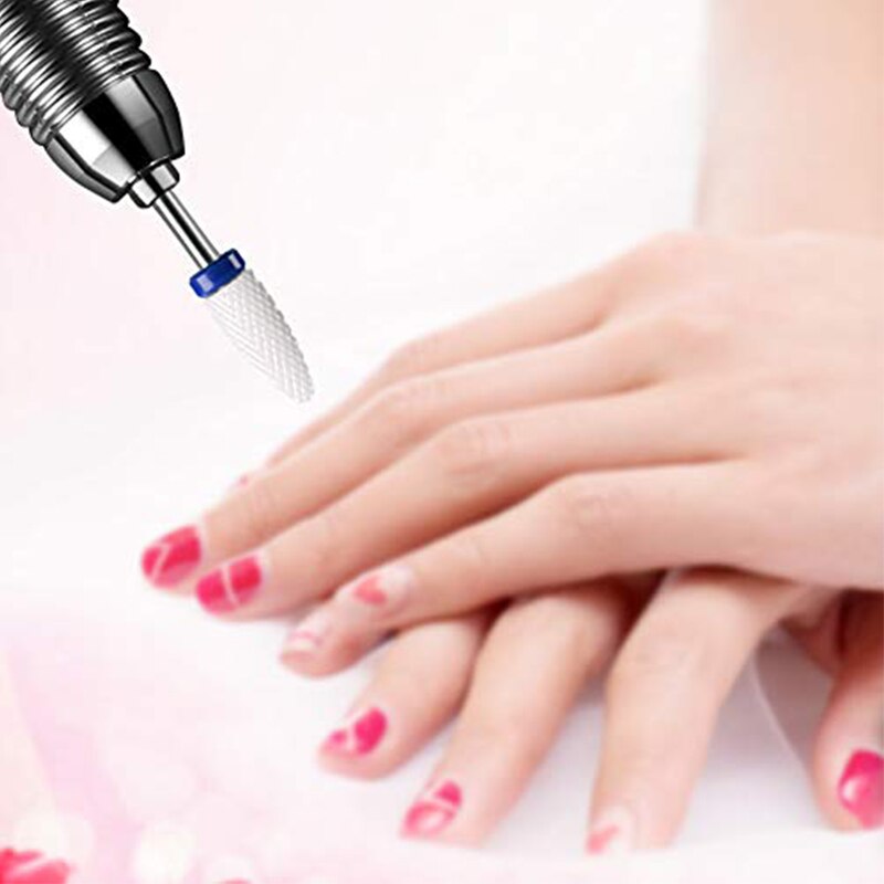 Juego de brocas de cerámica para uñas, accesorios para manicura, taladro eléctrico con caja de acrílico, limas y limas para uñas artísticas, 7 Uds.