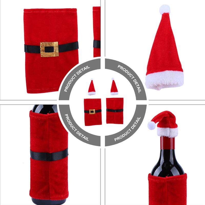 4 setzt Entzückende Weihnachten Wein Flasche Abdeckung wiederverwendbar Wein Flasche Schutz Tasche Wein Flasche Hütte Weihnachten Wein Tasche für Hause dekor